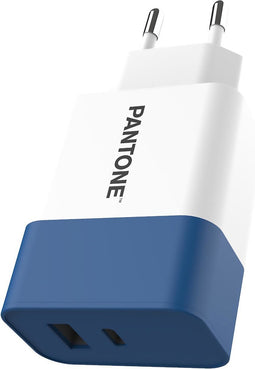 Pantone PT-PDAC02N oplader voor mobiele apparatuur Smartphone, Tablet Blauw, Wit AC Snel opladen Binnen