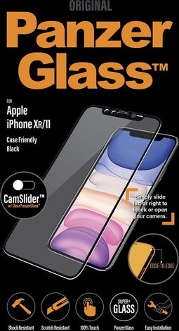 PanzerGlass CamSlider Gehard Glas Privacy Screenprotector voor de iPhone 11 / XR - Zwart