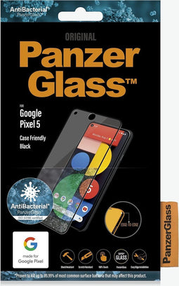 PanzerGlass Case Friendly Gehard Glas Screenprotector Geschikt voor Google Pixel 5 - Zwart