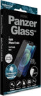 PanzerGlass - E2E - microfractuur antibacterieel glas met Swarovsky Crystal camerahoes voor iPhone - 12 - mini - met - zwart - frame