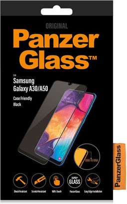 PanzerGlass Edge to Edge - Samsung Galaxy A30 Glazen Screenprotector - Case Friendly - Zwart