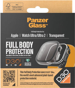PanzerGlass Screenprotector geschikt voor Apple Watch Ultra - 49 mm Glazen | PanzerGlass Full Body Protector - Case Friendly - Zwart