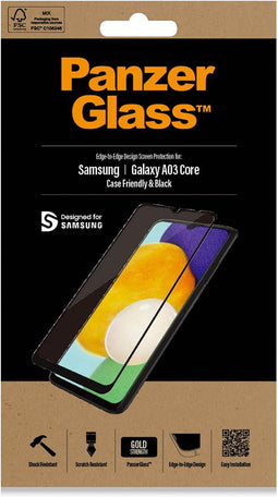 PanzerGlass Screenprotector geschikt voor Samsung Galaxy A13 5G Glazen | PanzerGlass Edge to Edge Screenprotector - Case Friendly - Zwart