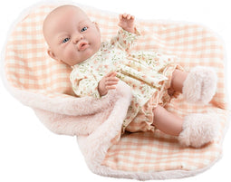 Paola Reina Bebita babypop licht meisje met kledij en dekentje blauwe ogen 45cm
