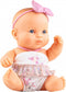 Paola Reina Puppegie Jana babypop blank meisje met blauwe ogen met pakje (21cm)