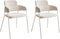 PAONIA - Eetkamerstoel set van 2 - Beige - Chenille