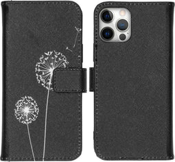 iMoshion Hoesje Geschikt voor iPhone 12 Pro / 12 Hoesje Met Pasjeshouder - iMoshion Design Softcase Bookcase - Wit / Zwart / Dandelion