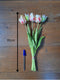 Papegaai tulpenboeket - kunst tulpen - 40cm - 5 stelen - donker roze - nep tulpen - papegaai tulpen