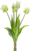 Papegaai tulpenboeket - kunstbloemen - 40cm - 5 stelen - wit - tulp - papegaai tulpen