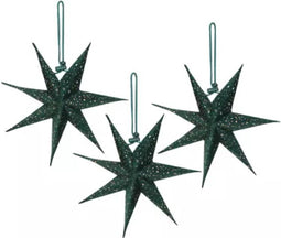 Papier sterren 3st. 20 cm, groen