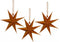 Papier sterren 3st. 20 cm, mosterood