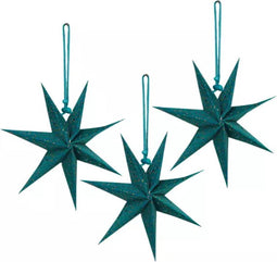 Papier sterren 3st. 20 cm, teal