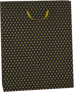 Papieren cadeau tas L Premium bl-gd. Afmetingen : 260 x 120 x 324 mm.