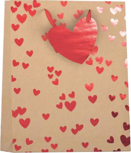 Papieren cadeautas L Kraft hotstamp hart