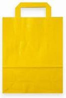 Papieren draagtas geel 22x10x28 cm 50st