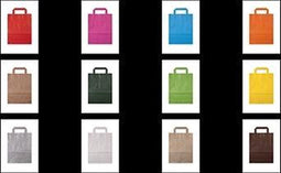 papieren draagtas platte greep 18 x 8 x 22 cm geel 50 stuks