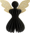 Papieren Engel Glitter 12 cm - Zwart