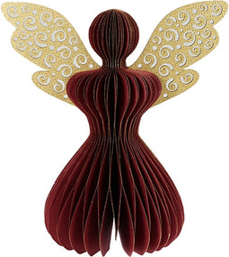 Papieren Engel Glitter 30 cm - Bordeaux
