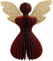 Papieren engel glitter 30 cm, maroon