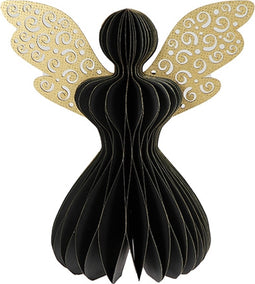 Papieren Engel Glitter 30 cm - Zwart