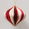 Papieren kerstboom hanger - wit - rood - 6,4 cm hoog - Boltze
