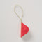Papieren kerstboom hanger - wit - rood - 6,4 cm hoog - Boltze