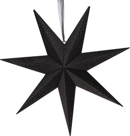 Papieren Kerstster Velvet Relief 60 cm - Zwart