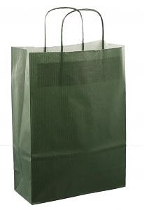 Papieren koordtas 22x10x31cm 50st donker groen | 4 stuks