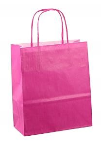 Papieren koordtas 22x10x31cm 50st fuchsia