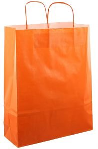 Papieren koordtas 32x12x41cm 50st oranje | 4 stuks