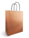 Papieren koordtas 34x14x39,5cm Cuivre roze/zwart (50 stuks) | 5 stuks