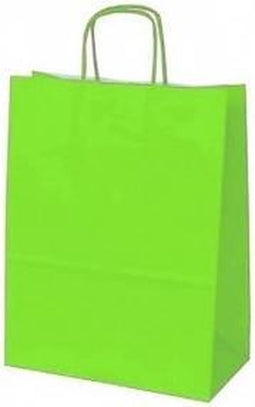 Papieren koordtas Groen 50 stuks 18x8x22cm / papieren tasjes