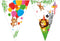 Papieren vlaggenlijn jungle party - 2,3 m