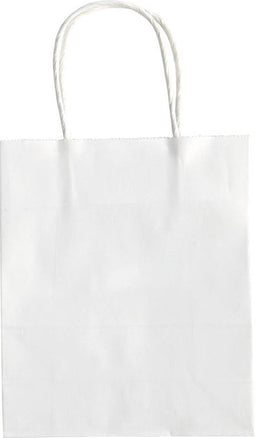 Papieren zakjes met handvat 110g/m² 18x21x8cm kraft wit set à 20 stuks