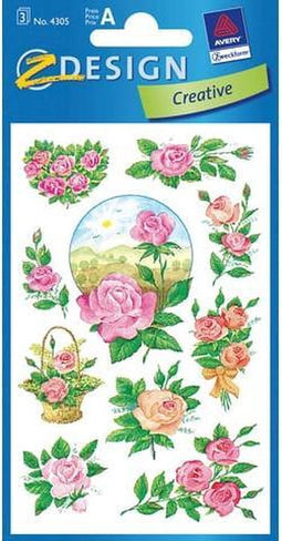 Papieretiket Z-design Creativ - pakje a 3 vel rozen