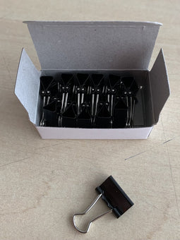 Papierklem MAUL 213 foldback 16mm capaciteit 5mm zwart | 12 stuks