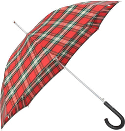 Paraplu Rood Geruit - Carbon - Dsn 111 cm - Lengte 94 cm - Doppler