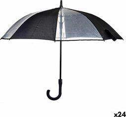 Paraplu Zwart Transparant Metaal Stof 96 x 96 x 84,5 cm (24 Stuks)