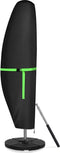 Parasolbeschermhoes met stang (geen ladder meer nodig) - voor parasols met een diameter van 2 tot 4 m - grote paraplubeschermhoes met trekkoord en rits - weerbestendig, uv-bestendig, wind- en sneeuwbestendig, buitenzonwering (Oxford 420D)