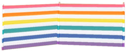 Paravento 3 Palos Staal Polyester Kleurrijke Strepen 240X80 cm Strand, Zwembad, Tuin