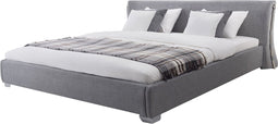 PARIS - Tweepersoonsbed - Grijs - 140 x 200 cm - Polyester