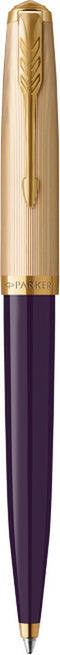 Parker 51 balpen | pruimkleurige hars met gouden detail | medium punt en zwarte inkt | met Geschenkdoos