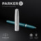 Parker 51 vulpen | groenblauwe hars | chroom detail | fijne punt met zwarte inkt | geschenkverpakking