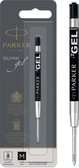 Parker gelpen vulling | medium punt (0,7 mm) | zwarte QUINK inkt | 1 stuks