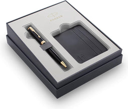 Parker giftbox Sonnet balpen + kaarthouder, zwart GT