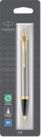 Parker IM balpen | geborsteld metaal | medium punt blauwe inkt