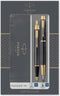 Parker IM Duo geschenkset met balpen en vulpen | glanzend zwart met gouden rand | blauwe inktvulling en -cartridge | cadeauverpakking