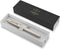 Parker IM Monochrome rollerballpen | zwarte inkt | champagnekleurige afwerking en details | fijne punt | met geschenkdoos