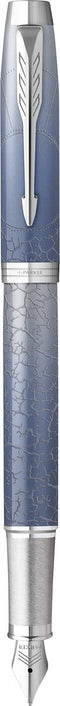 Parker IM Polar vulpen | premium lak met grijs kleurverloop op roestvrij staal met chroomafwerking | fijne penpunt met zwarte inkt navulling | geschenkdoos