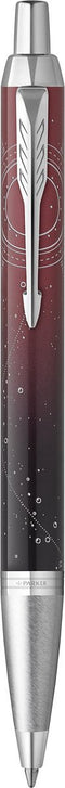 Parker IM Portal balpen | premium lak met rood kleurverloop op roestvrij staal met chroomafwerking | medium penpunt met blauwe inkt navulling | geschenkdoos